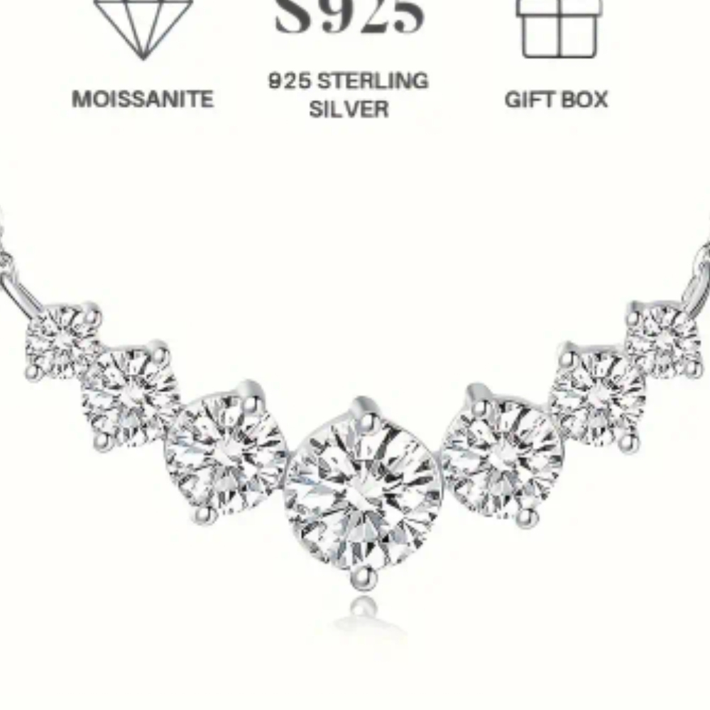 Elegant Silver Moissanite Necklace